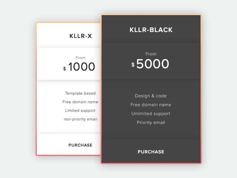 Pricing Table Concept