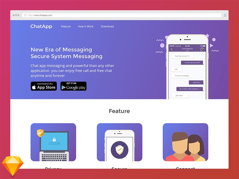 Landing Page for Chat App
