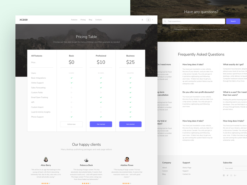 Pricing Table Website Template