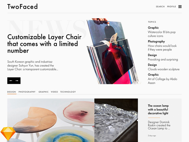 TwoFaced – Modèle de site Web de magazine