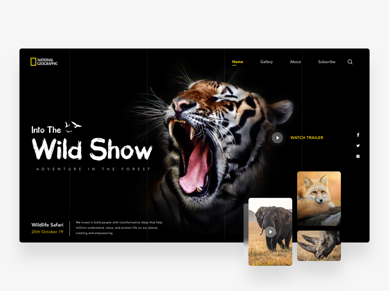ナショナルジオグラフィック野生動物ウェブサイトテンプレート