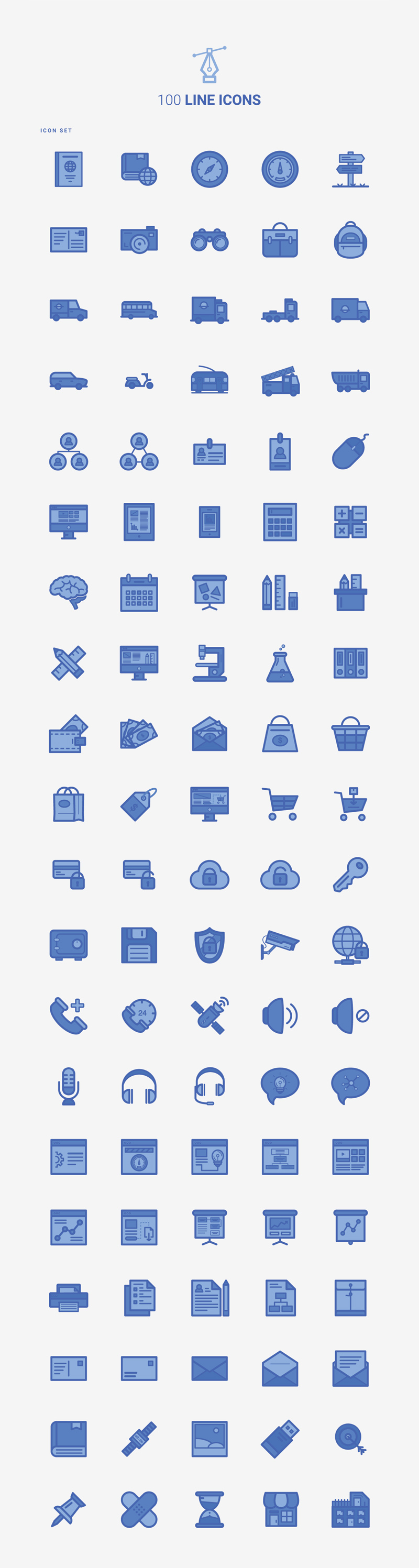 100 Free Line Icons