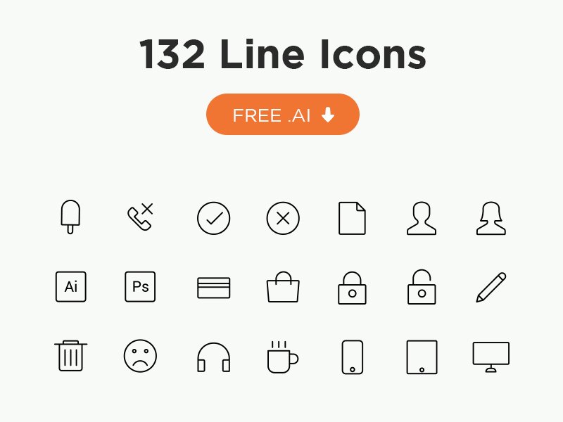 132 icônes de ligne par Doonnn