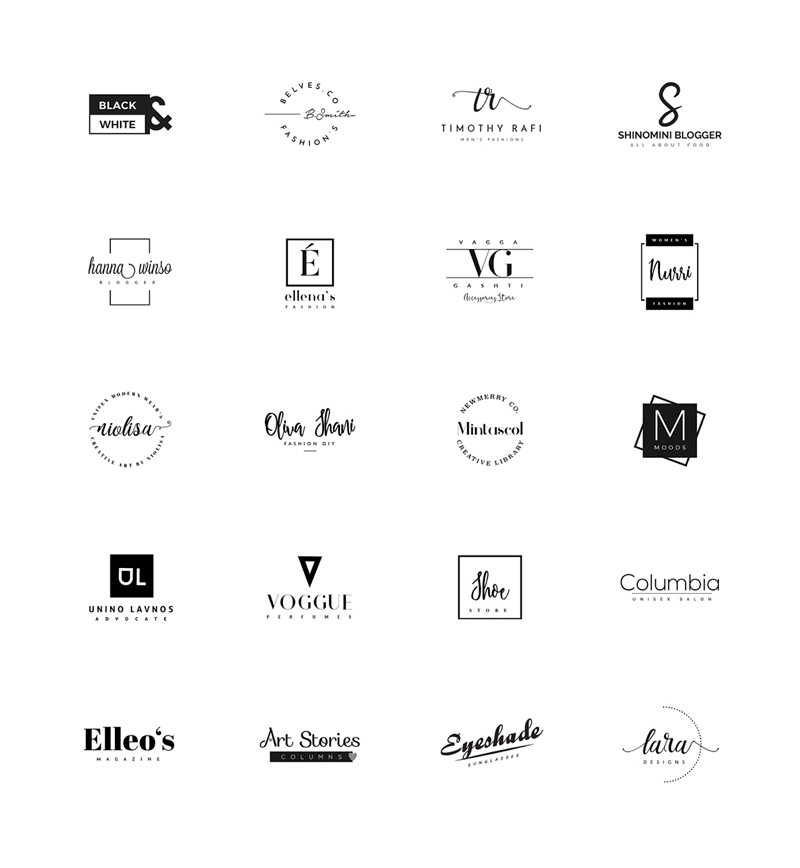 20 kostenlose minimale Logos