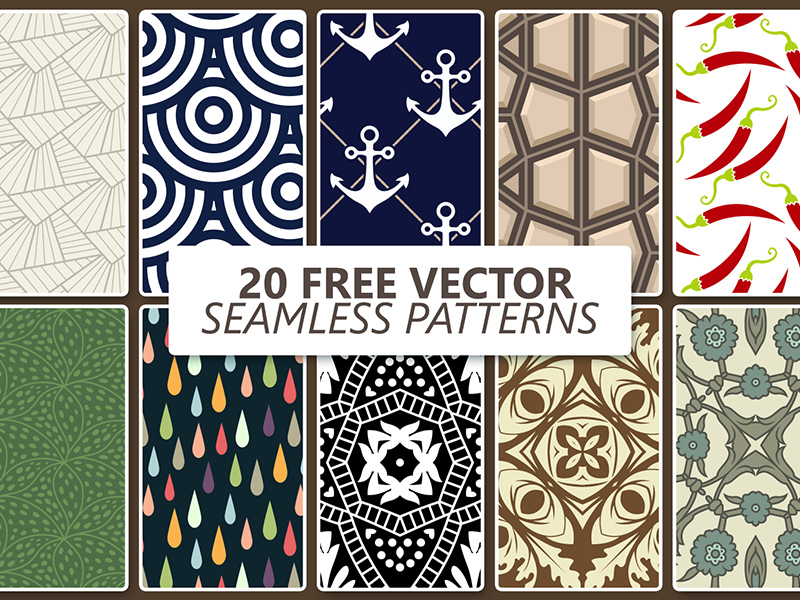 20 motifs sans couture vectoriels gratuits