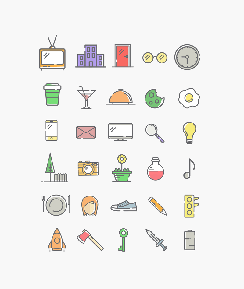 30 Free Pastel Vector Icons