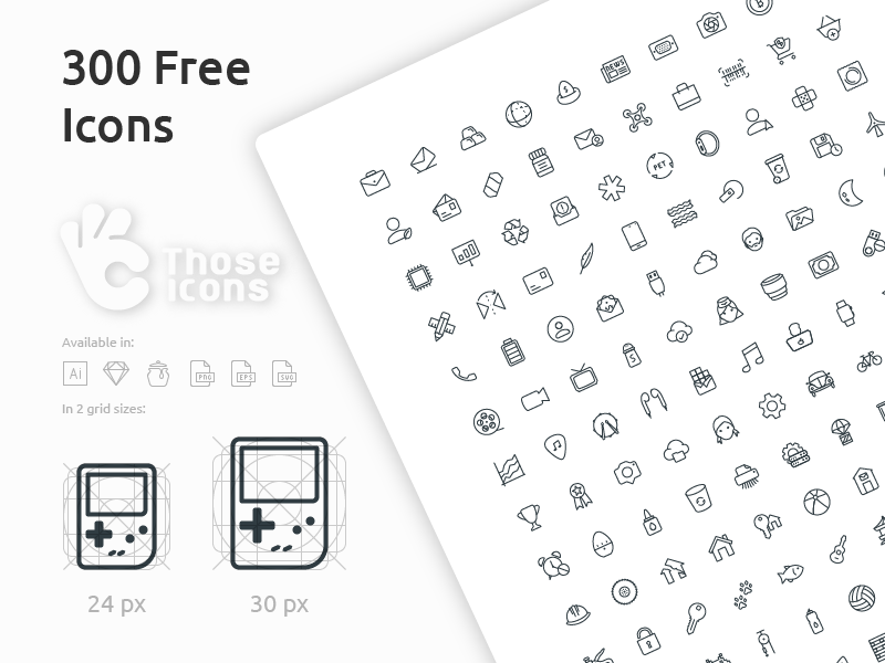 300 Free Line Icons From Those Icons