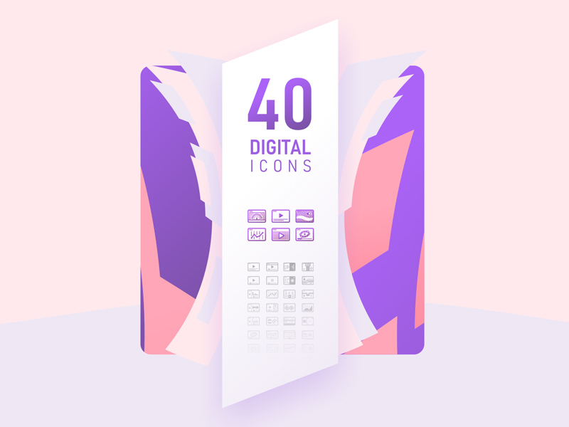40 íconos digitales - SVG y XAR