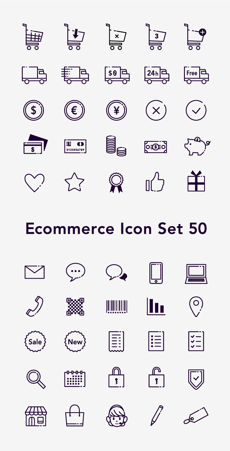 50 íconos de comercio electrónico