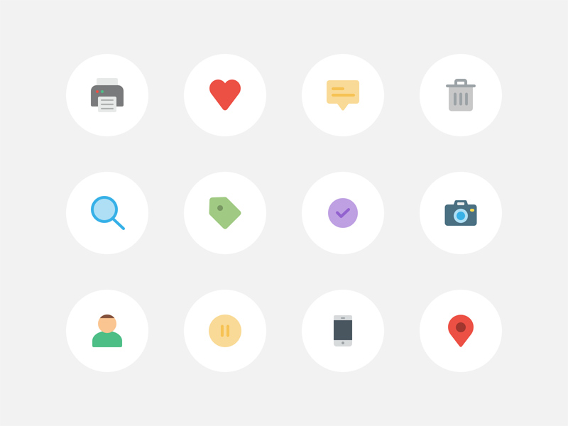70 Essential Flat Icons