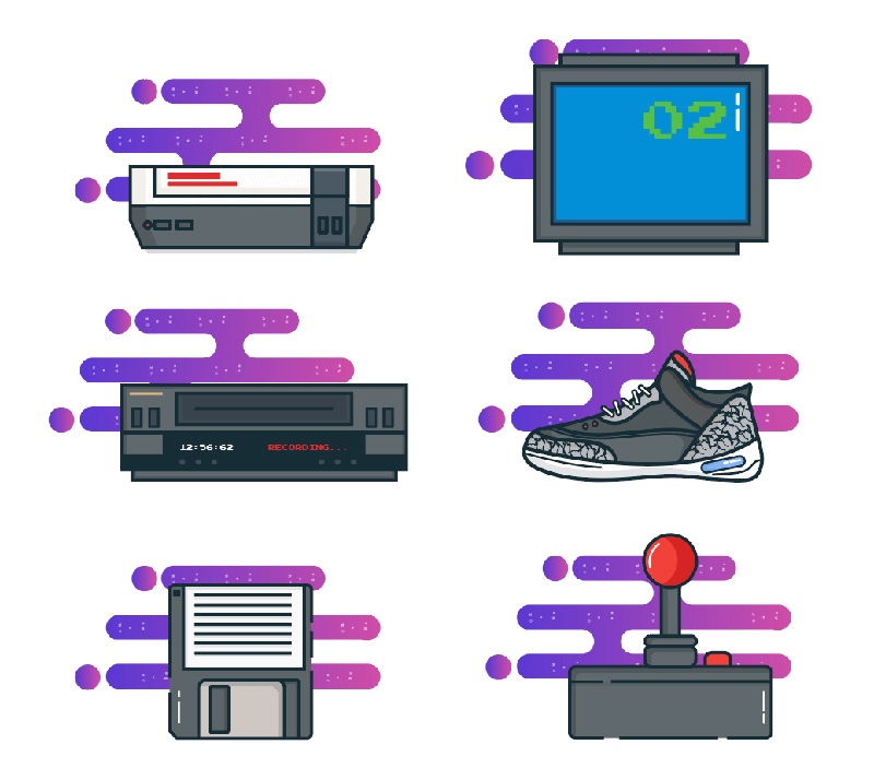 80er -Icons Vector Pack