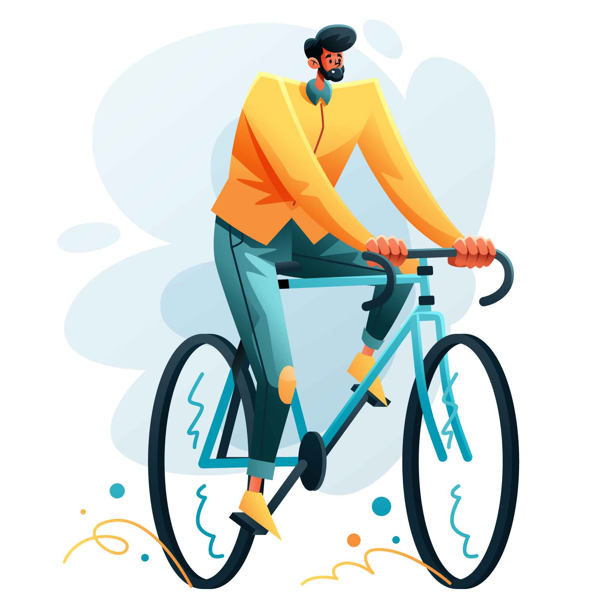 Homme à faire une illustration de vélo