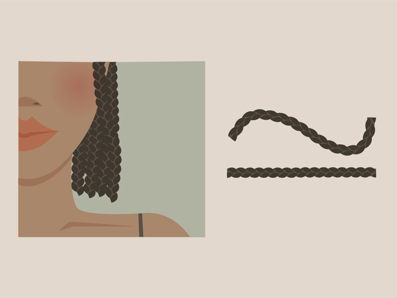 Pinceau d'illustratrice de cheveux tresse