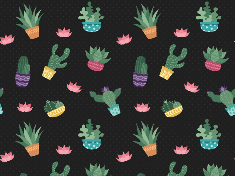 Cactus Pattern Vector
