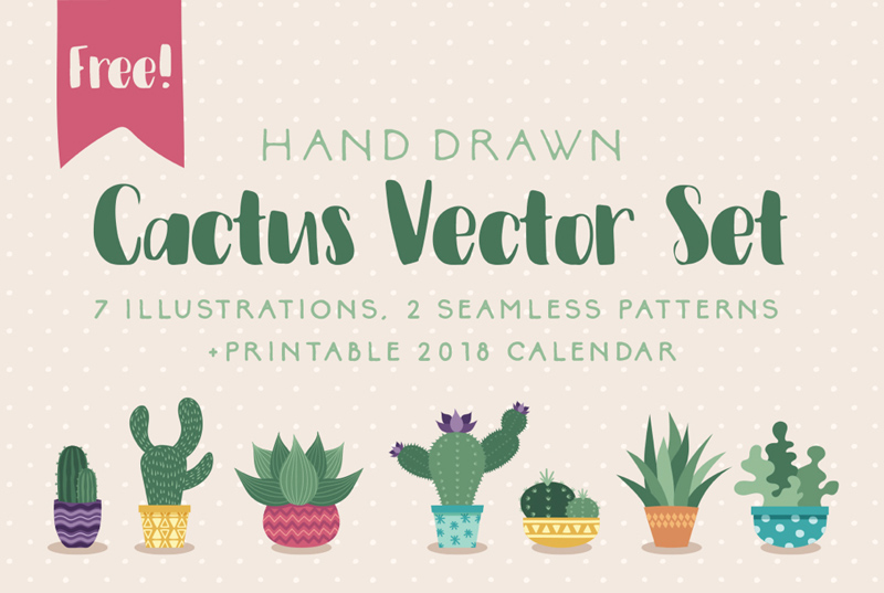 Conjunto de patrones de vector de cactus