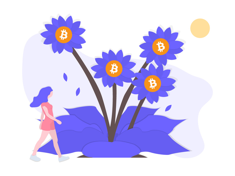 Crypto Flowers SVG Illustration