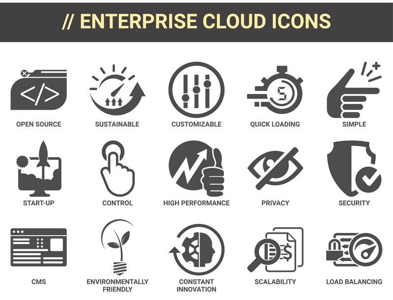 Iconos de nube empresarial