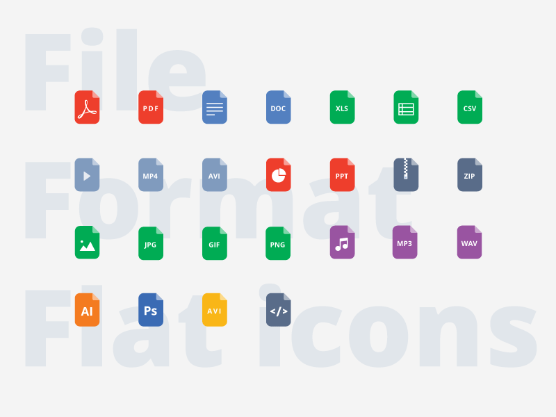 File Format Flat Icons