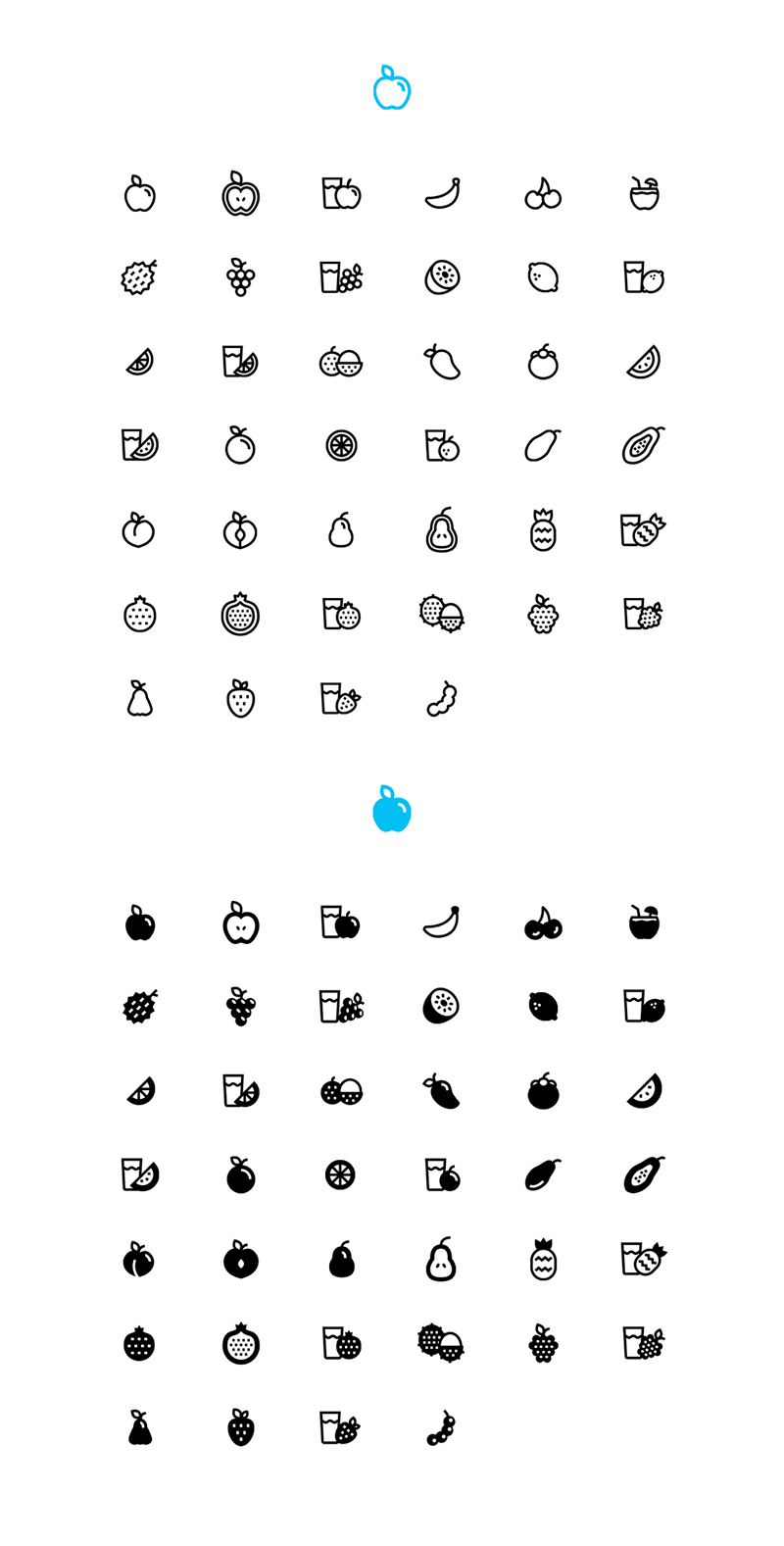 Vector Fruit Icons