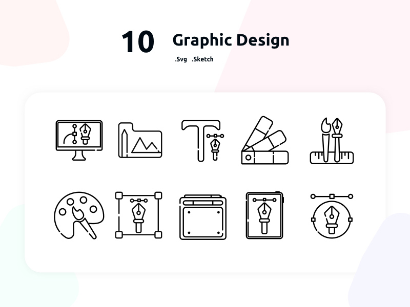 Набор значков графического дизайна