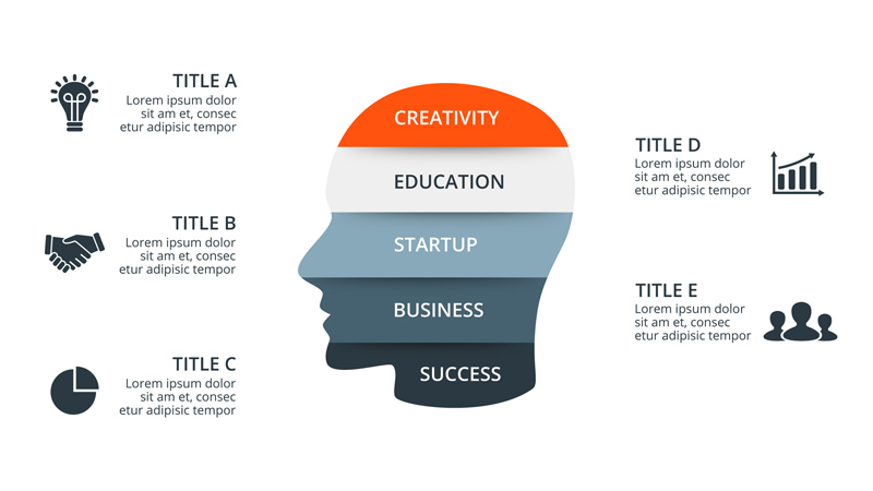 Human Head Silhouette Illustrator Infographic