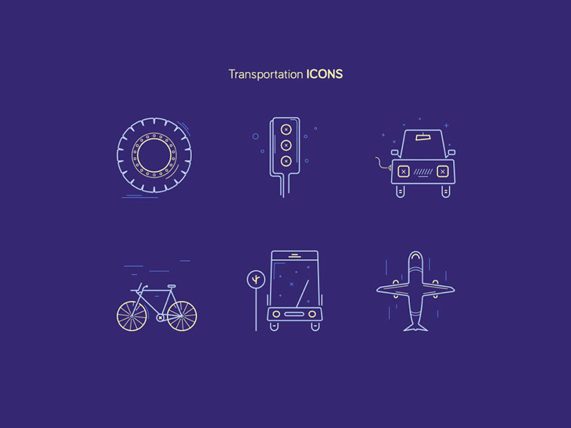 Transportation Vector Icon Set