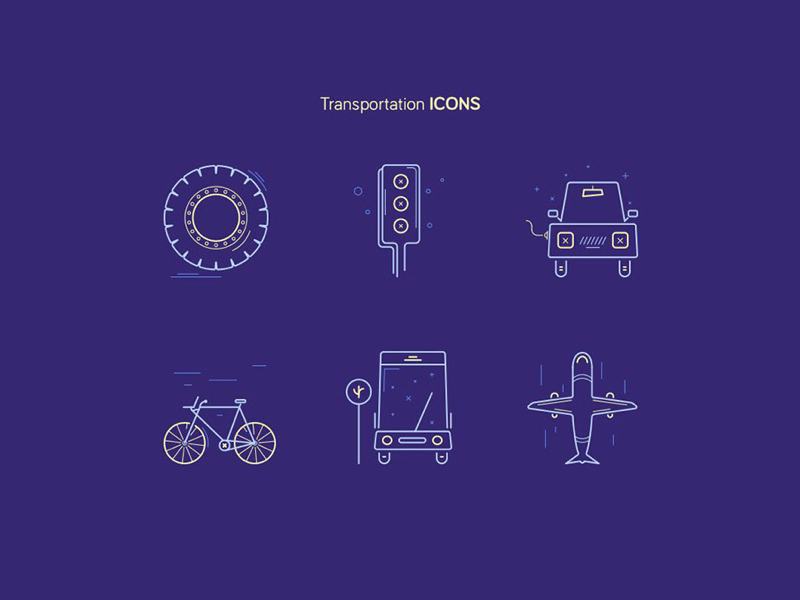 Ensemble d'icônes de vecteur de transport