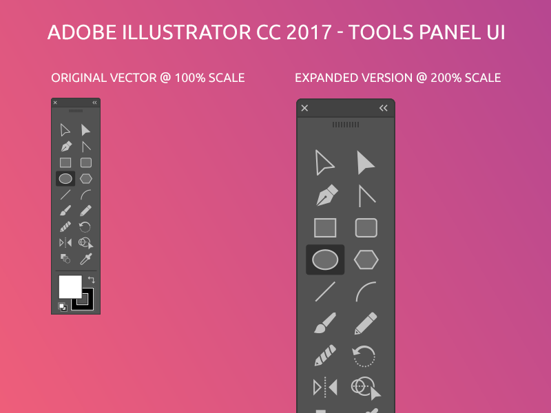 Illustrator CC ToolsパネルUI  -  Vector Freebie