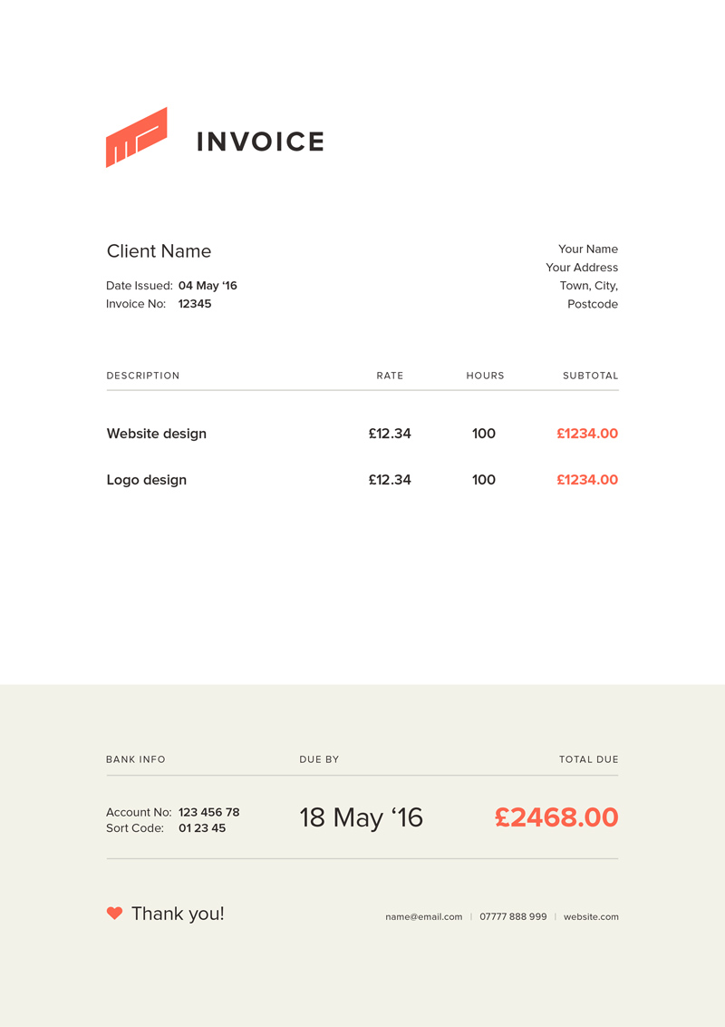 Invoice – Free Illustrator Template