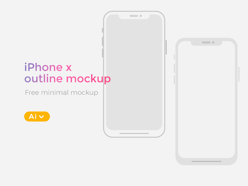 iPhone X Illustrator WireFrame Mockup