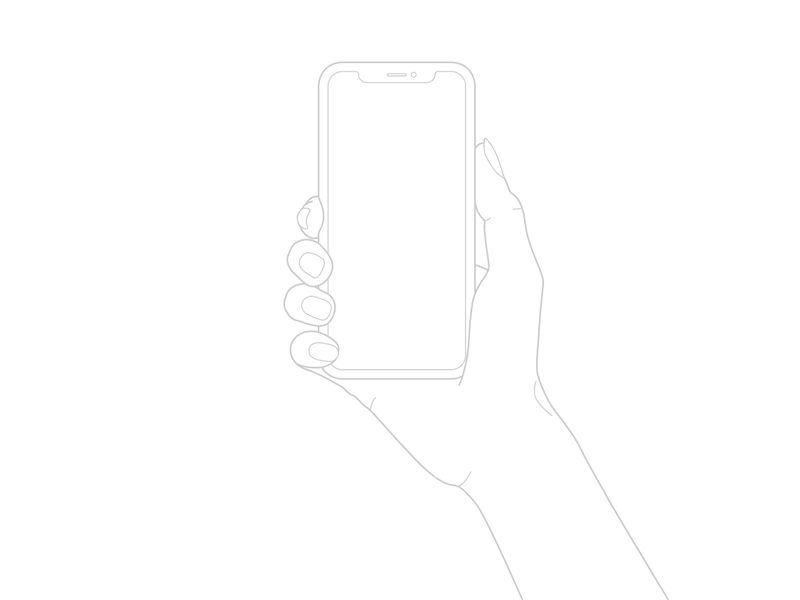 Mockup vector de iPhone X en la mano