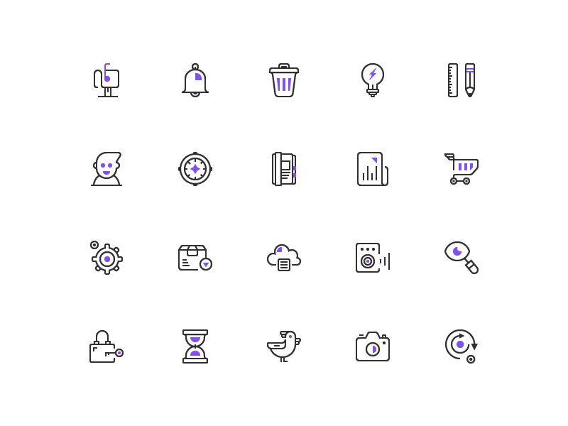 Linien -UI -Symbole