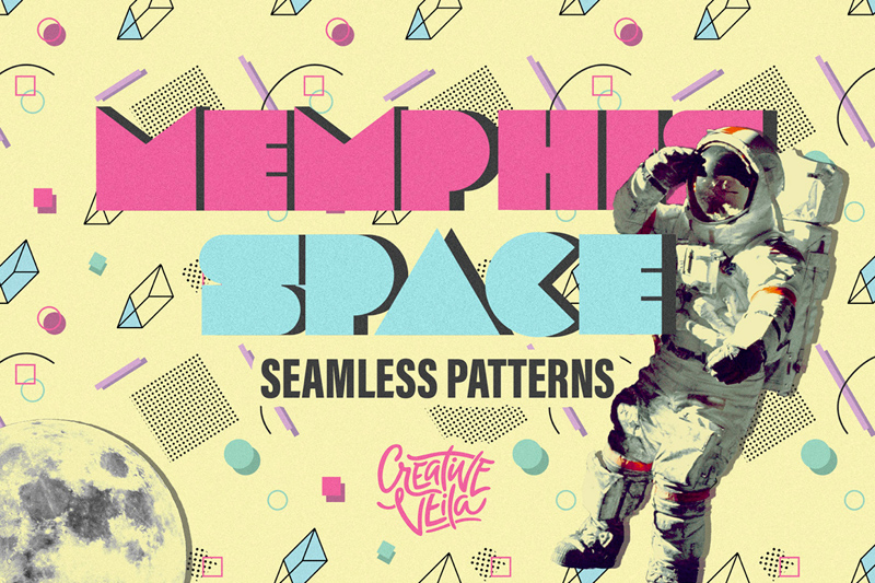 Modèles sans couture de Memphis Space
