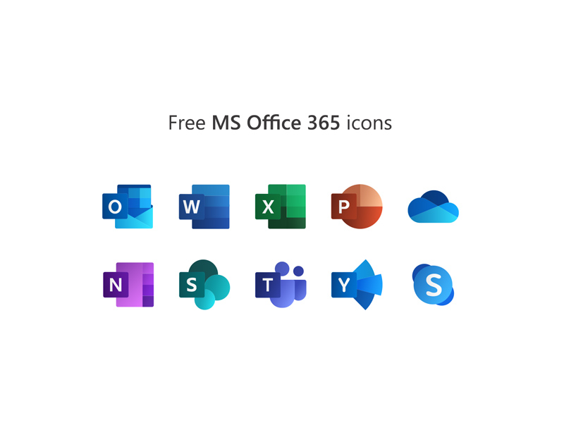 Íconos de Microsoft Office 365