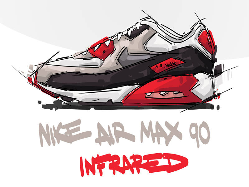 Nike Air Max 90 Инфракрасная иллюстрация