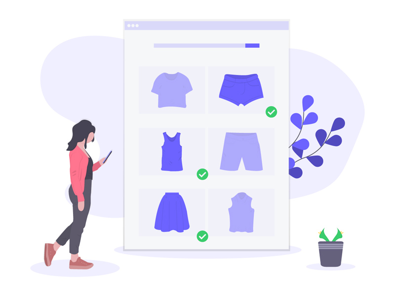 Ilustración SVG de compras en línea