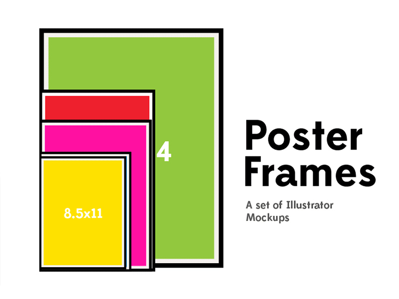 Maquetas de marco de carteles para ilustrador