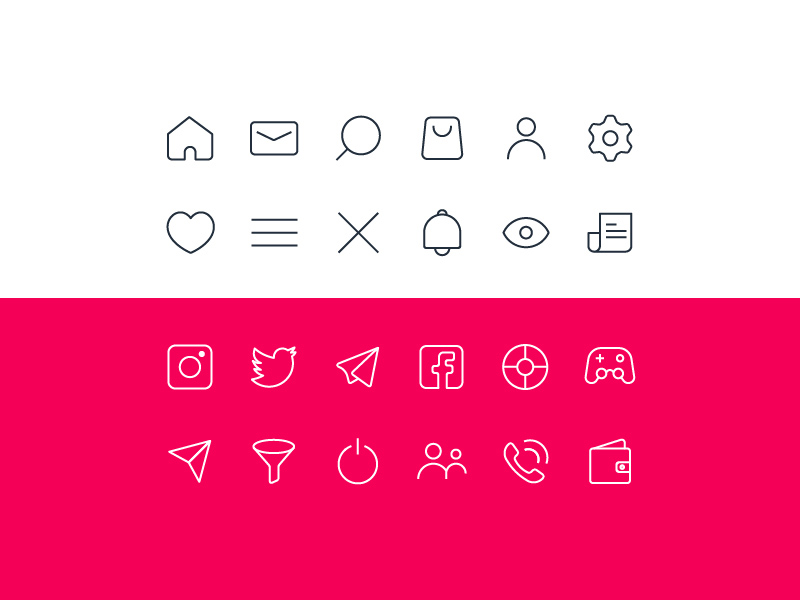 Line Black and White Icons