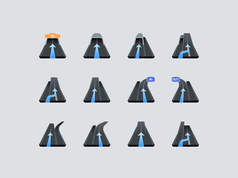 Road Guidance Icons