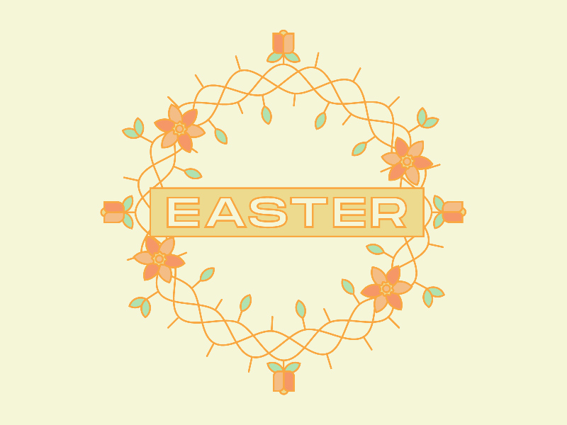 Illustrations vectorielles de Pâques et du Vente du Vort