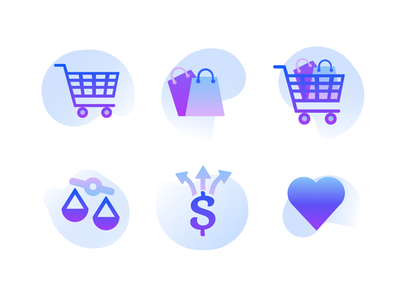 Einkaufssymbole Set
