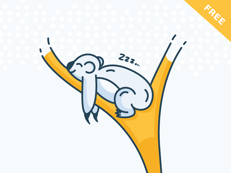 Illustration de koala endormie