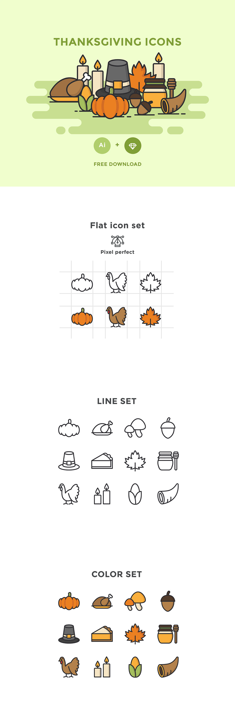 Pack d'icônes de Thanksgiving