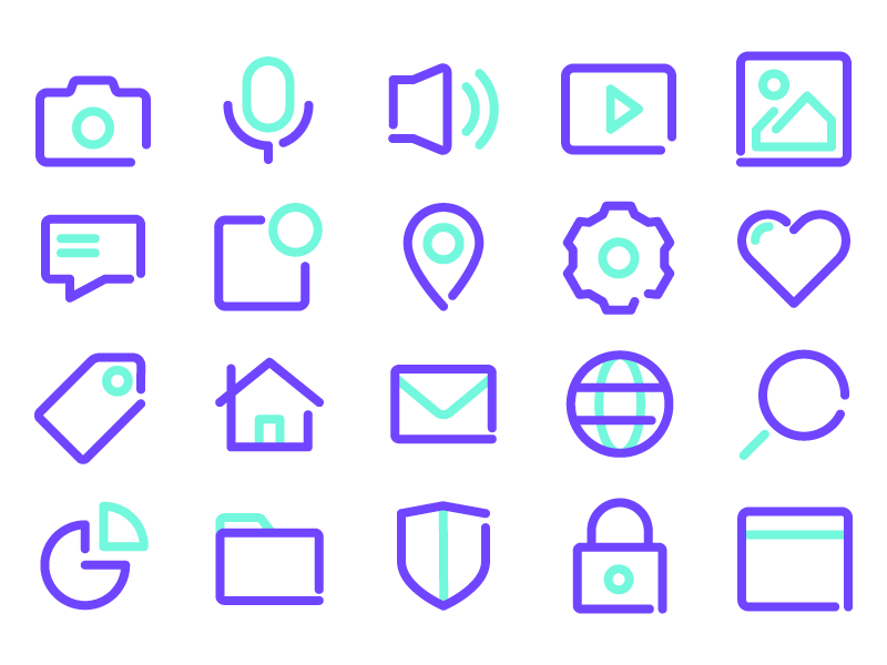 Thick Outline Icons