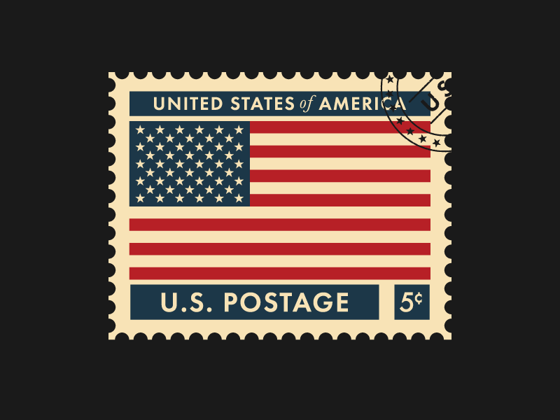 Почтовая марка США по почте
