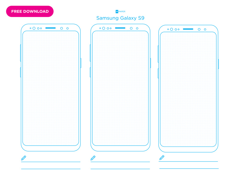 UI Paper Grid Galaxy S9