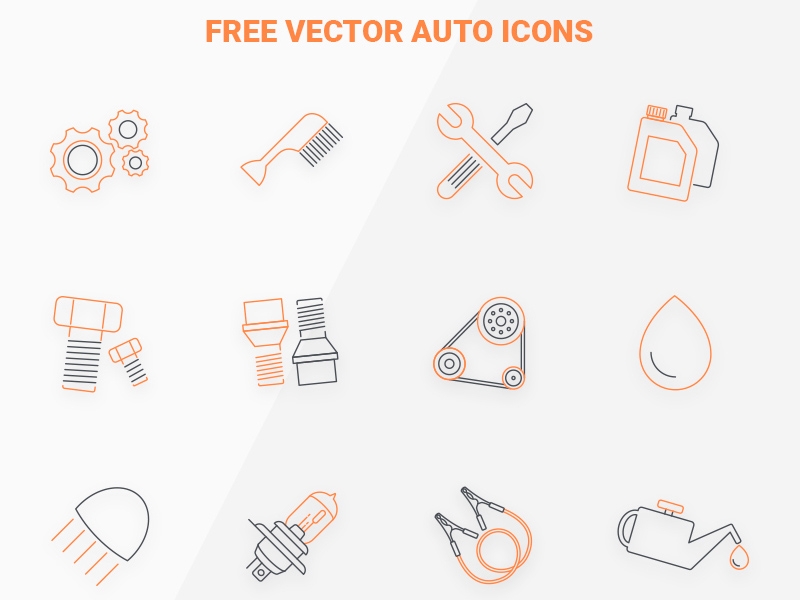 Conjunto de iconos automáticos vectoriales